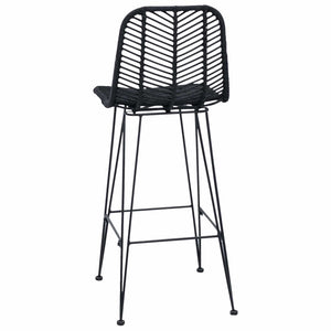 Barstühle 2er Set Schwarz Rattan