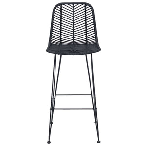 Barstühle 2er Set Schwarz Rattan