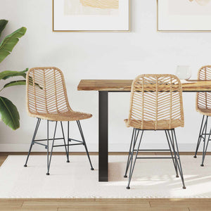 vidaXL Chaises de salle à manger 2 pcs Naturel 44 x 47 x 85 cm Rotin et fer