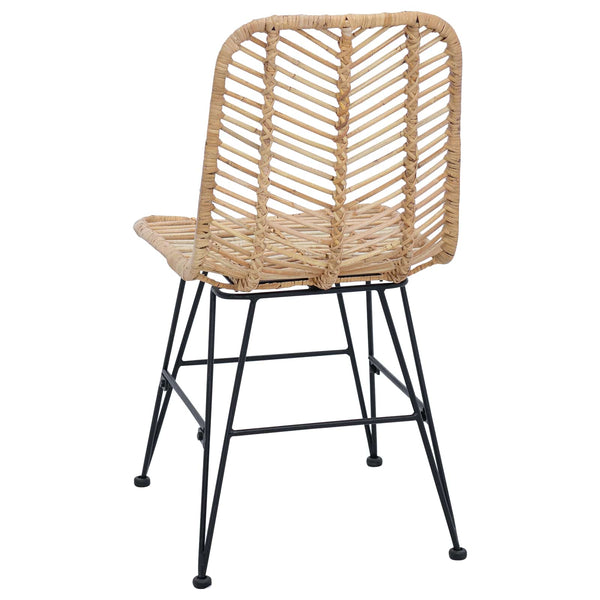 vidaXL Chaises de salle à manger 2 pcs Naturel 44 x 47 x 85 cm Rotin et fer