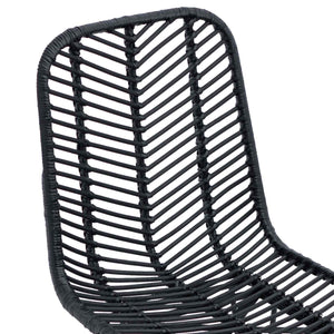 Schwarze Esszimmerstühle 2er Set Rattan