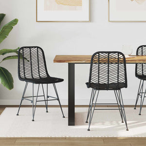 Schwarze Esszimmerstühle 2er Set Rattan