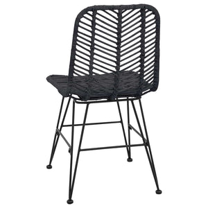Schwarze Esszimmerstühle 2er Set Rattan