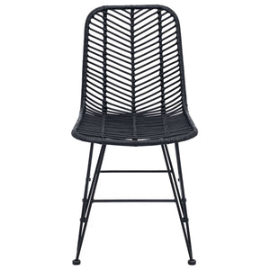 Schwarze Esszimmerstühle 2er Set Rattan
