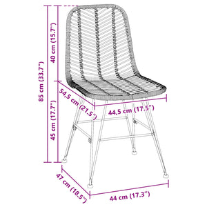 Schwarze Esszimmerstühle 2er Set Rattan