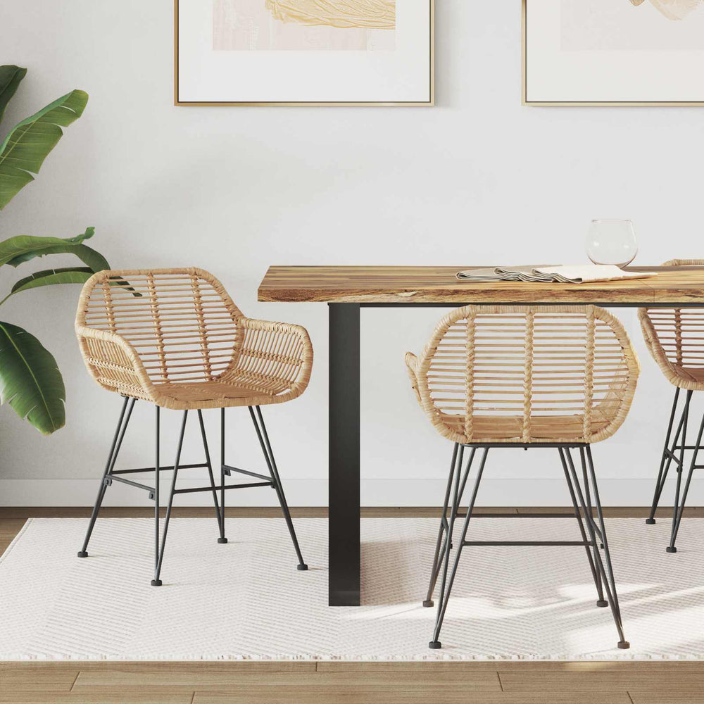 Esszimmerstühle 2er Set Rattan Natur
