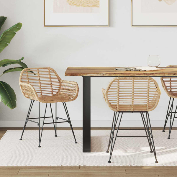 Esszimmerstühle 2er Set Rattan Natur