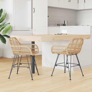Esszimmerstühle 2er Set Rattan Natur
