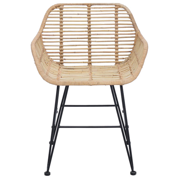 Esszimmerstühle 2er Set Rattan Natur