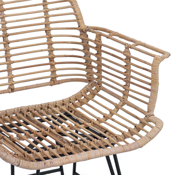 Esszimmerstühle 2er Set Rattan Natur