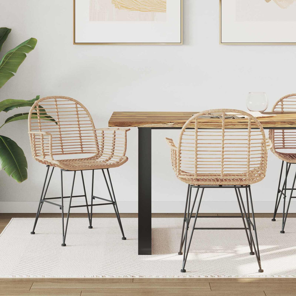 Esszimmerstühle 2er Set Rattan Natur