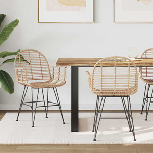 Esszimmerstühle 2er Set Rattan Natur