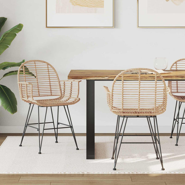 Esszimmerstühle 2er Set Rattan Natur