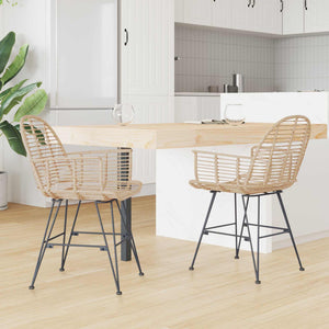 Esszimmerstühle 2er Set Rattan Natur