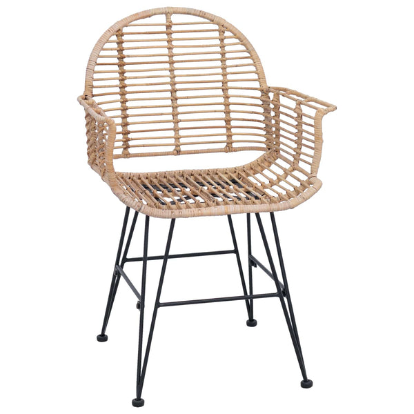 Esszimmerstühle 2er Set Rattan Natur