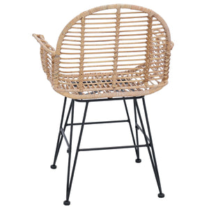 Esszimmerstühle 2er Set Rattan Natur