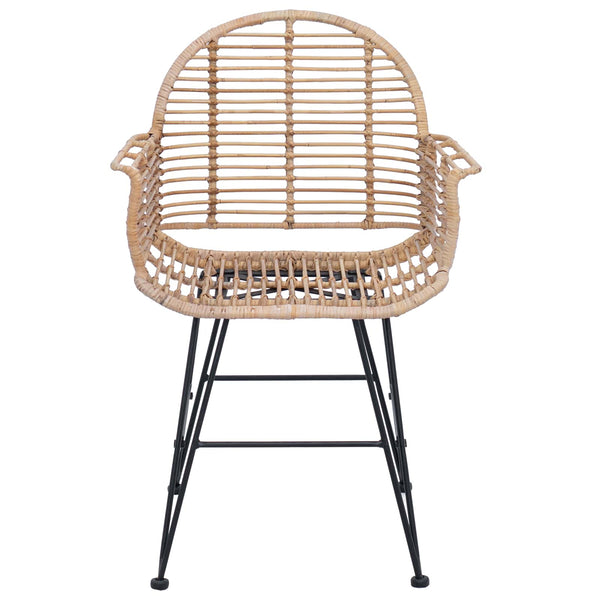 Esszimmerstühle 2er Set Rattan Natur