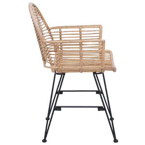 Esszimmerstühle 2er Set Rattan Natur