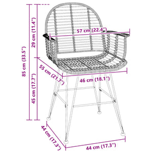 Esszimmerstühle 2er Set Rattan Natur