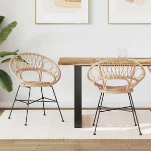 Esszimmerstühle 2er Set Rattan Natur