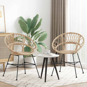 Esszimmerstühle 2er Set Rattan Natur