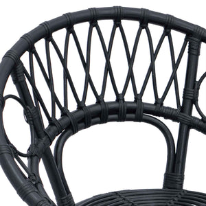 Esszimmerstühle 2er Set Rattan Schwarz