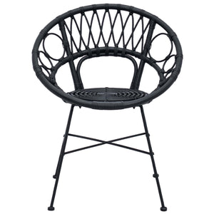 Esszimmerstühle 2er Set Rattan Schwarz