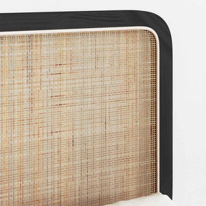 Schwarzes Rattan Kopfteil 100x55 cm