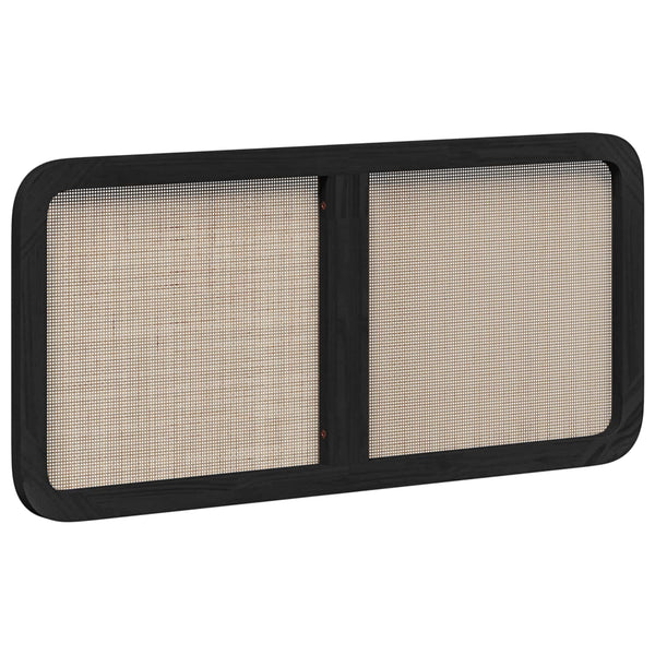 Schwarzes Rattan Kopfteil 120 cm