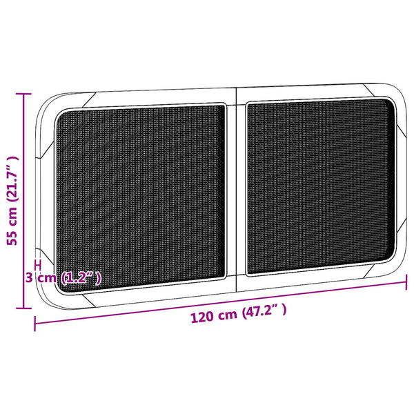 Schwarzes Rattan Kopfteil 120 cm