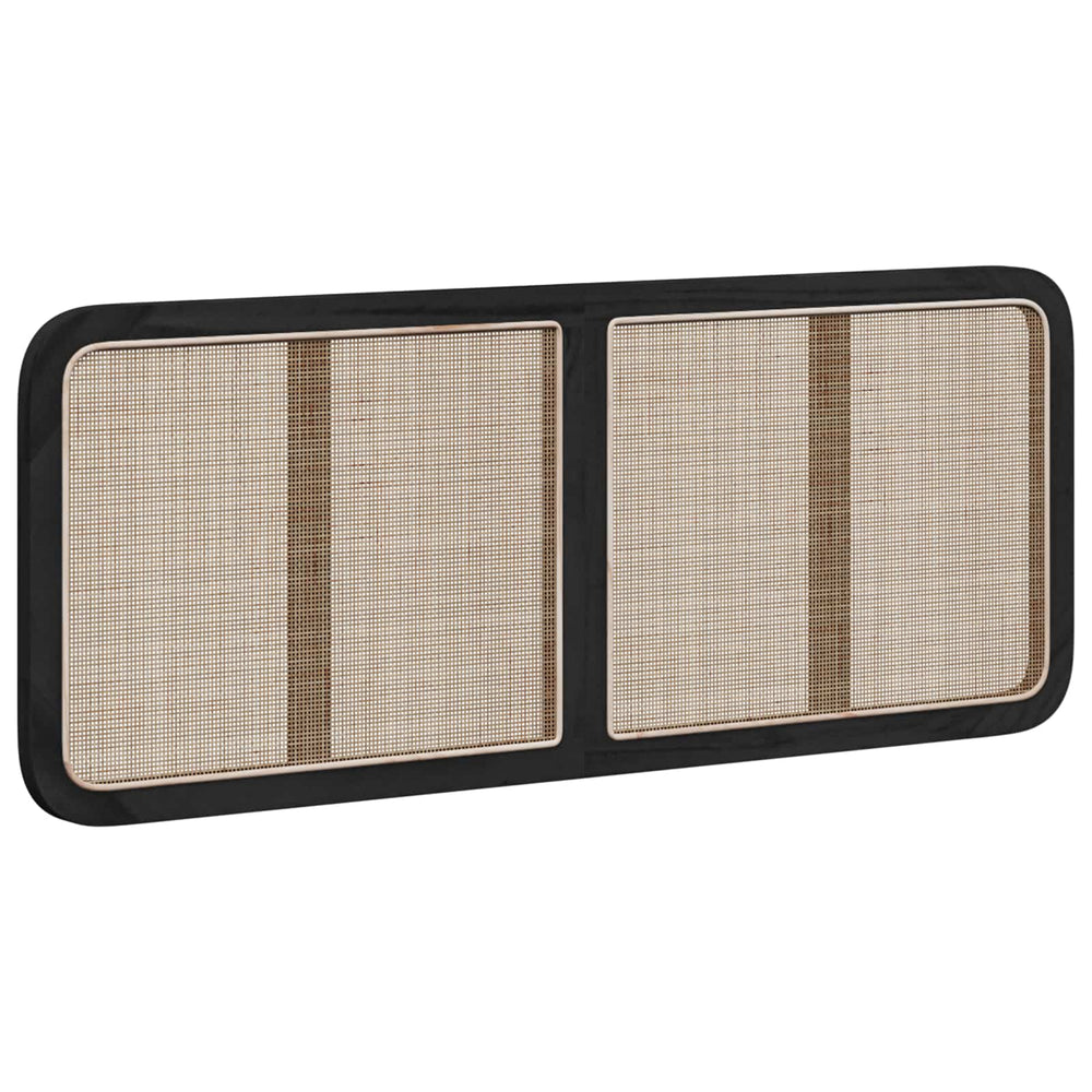 vidaXL Headboard with Headboard Black 140 x 55 x 3 cm Rattan