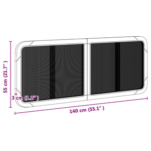 Schwarzes Rattan Kopfteil 140 cm