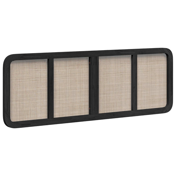 Schwarzes Rattan-Kopfteil 160 cm