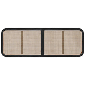 Schwarzes Rattan-Kopfteil 160 cm