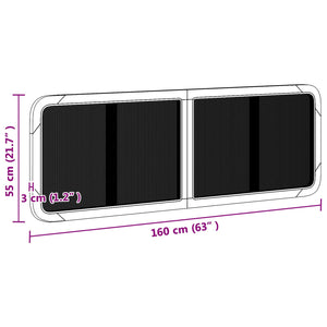 Schwarzes Rattan-Kopfteil 160 cm