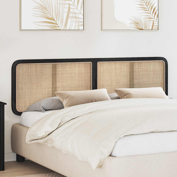 Schwarzes Rattan Kopfteil 180 cm