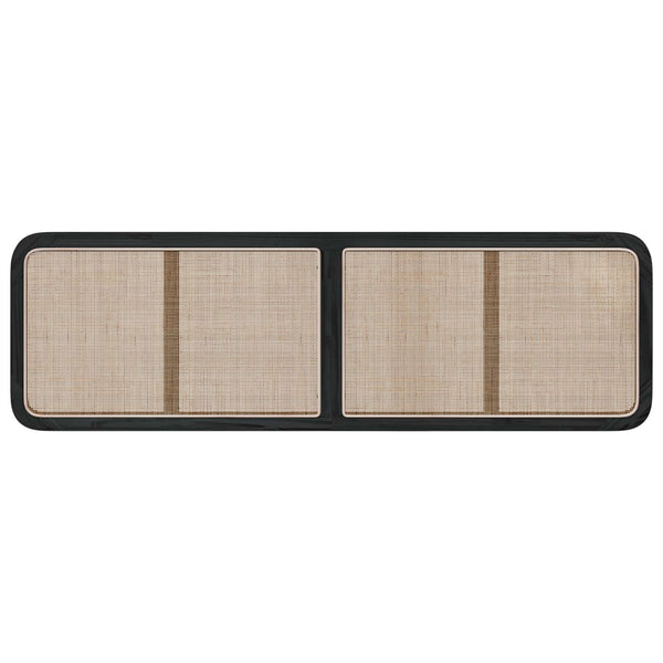 Schwarzes Rattan Kopfteil 180 cm