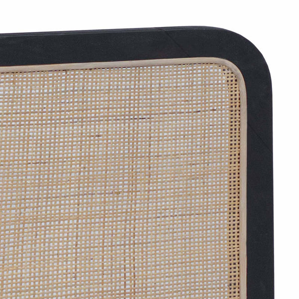 Schwarzes Rattan Kopfteil 200x55 cm