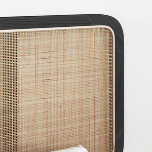 Schwarzes Rattan Kopfteil 200x55 cm