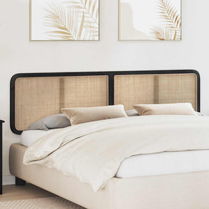 Schwarzes Rattan Kopfteil 200x55 cm