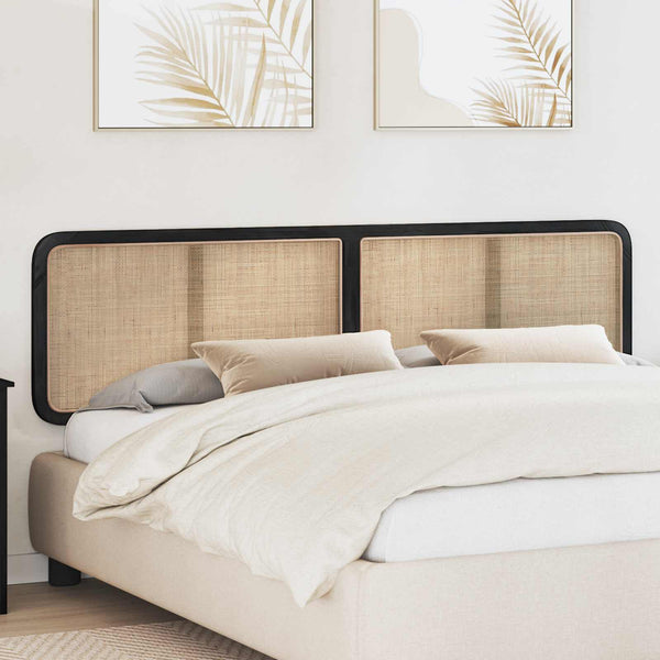 Schwarzes Rattan Kopfteil 200x55 cm