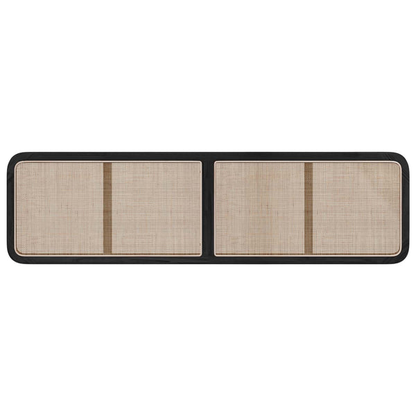 Schwarzes Rattan Kopfteil 200x55 cm
