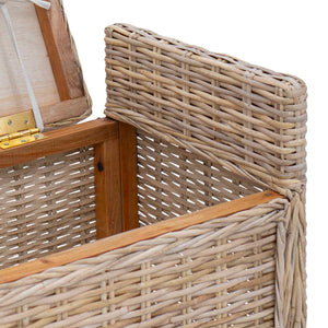 Sitzbank Rattan mit Stauraum & Kissen