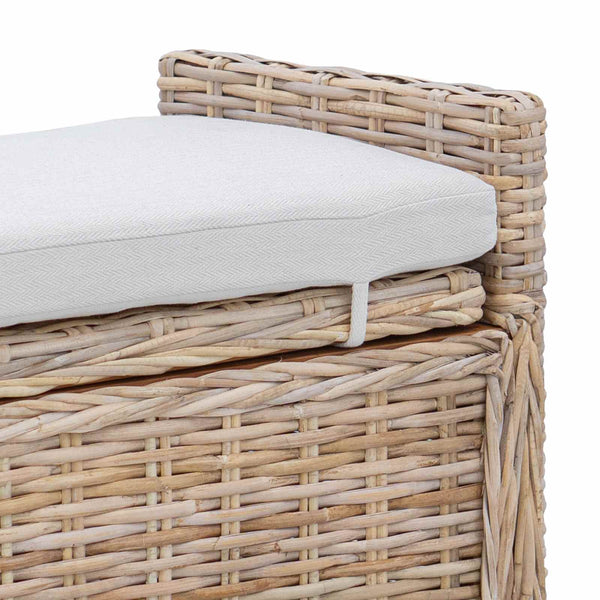 Sitzbank Rattan mit Stauraum & Kissen