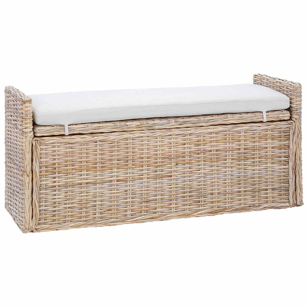 Sitzbank Rattan mit Stauraum & Kissen