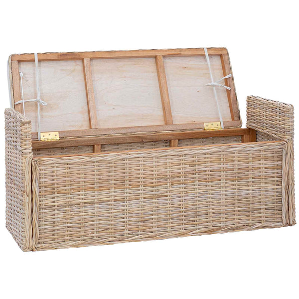 Sitzbank Rattan mit Stauraum & Kissen