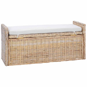 Sitzbank Rattan mit Stauraum & Kissen