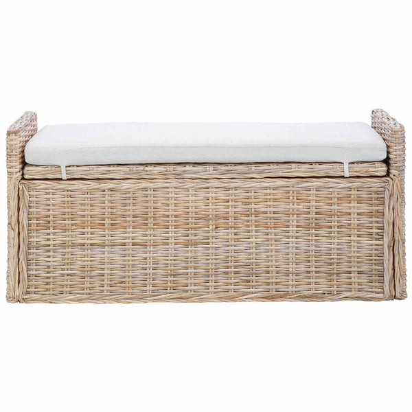 Sitzbank Rattan mit Stauraum & Kissen