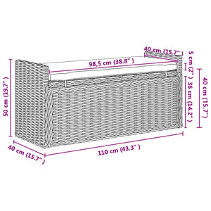 Sitzbank Rattan mit Stauraum & Kissen