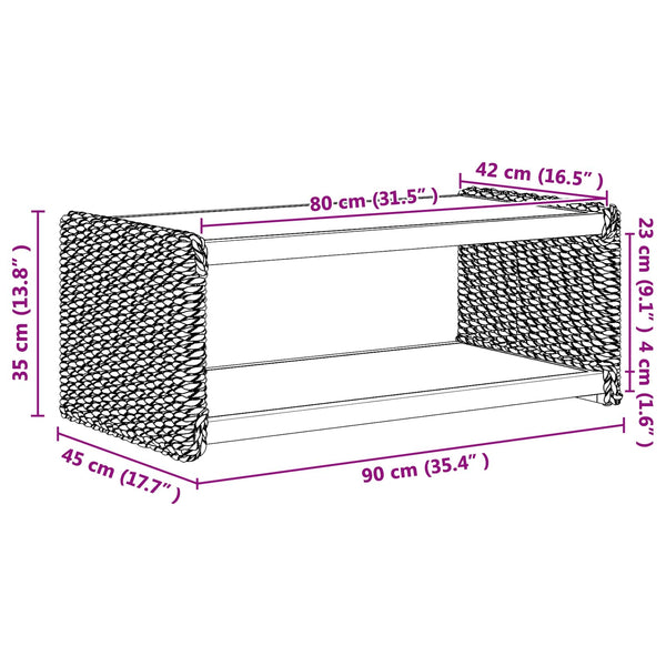 Couchtisch Mahagoni Massivholz 90x45 cm